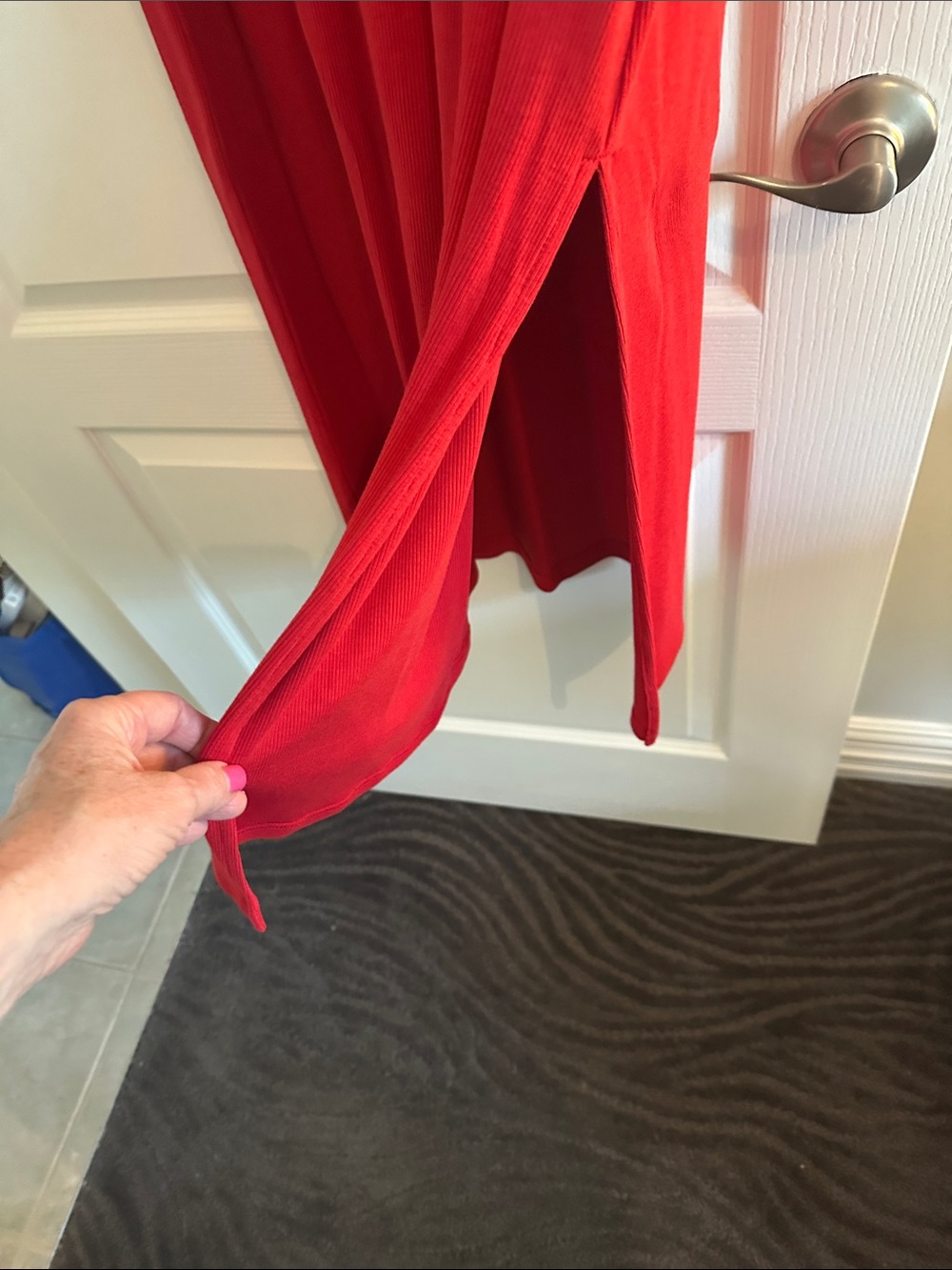 GAP Red Short-Sleeve Ribbed Dress - Picture 3 of 3